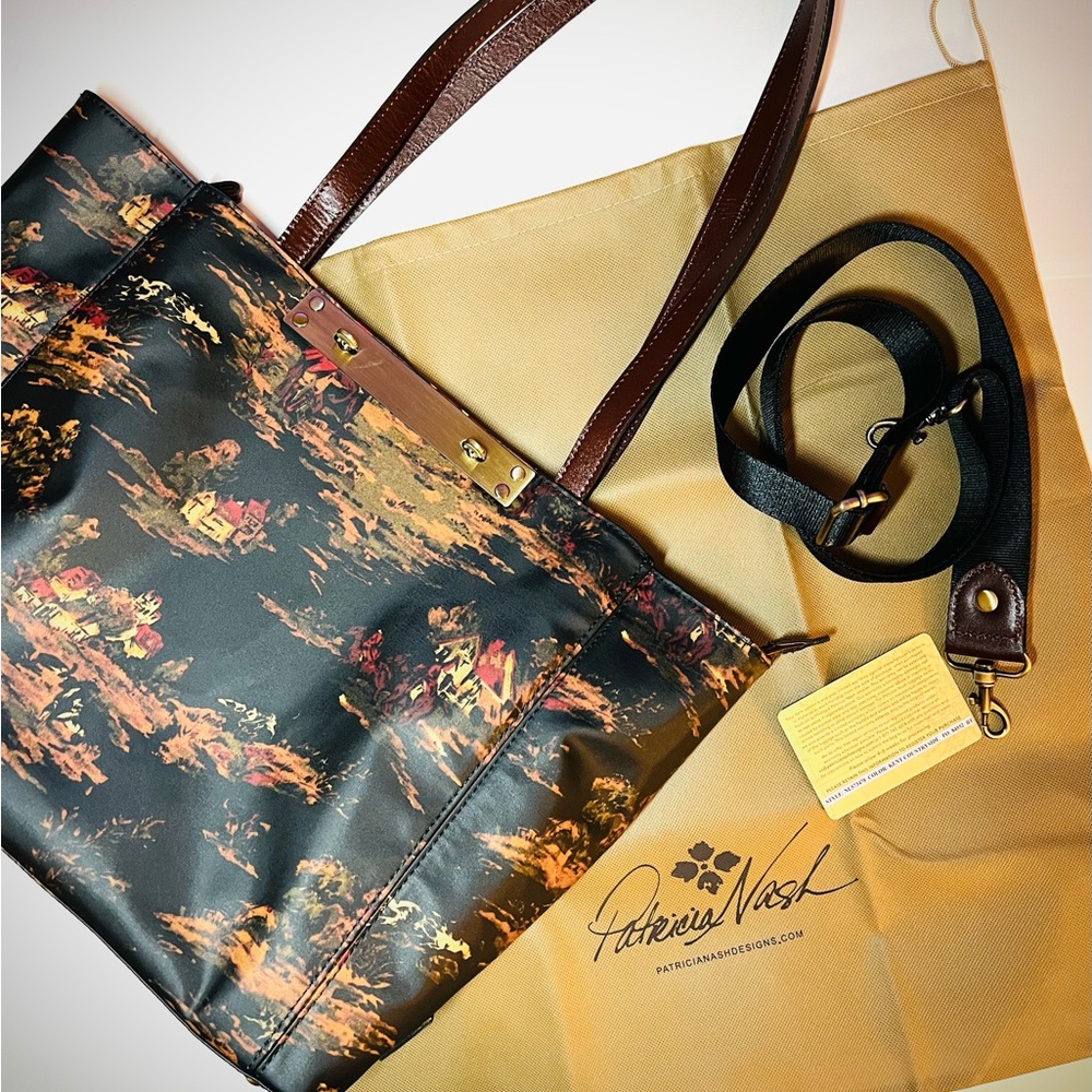 Patricia Nash Travel Tote Silvi Kent Countryside TPU Coated Canvas NWOT Dust bag